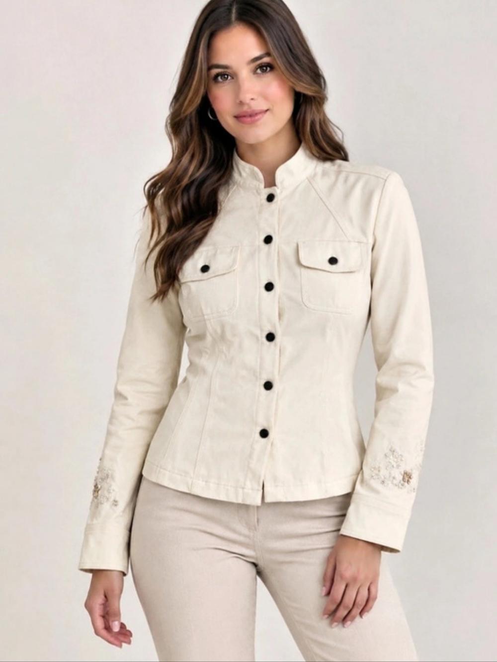 Conrad C Women's Utility Jacket Cream Size 6